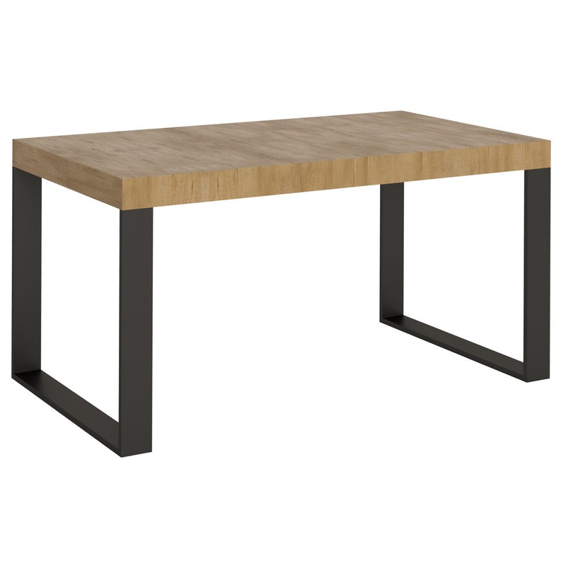 Stół rozkładany 90x160/264 cm Tecno Premium Dąb Naturalny z ramą antracytową