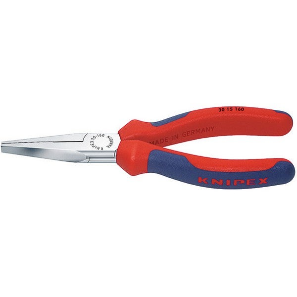 Pince à longs becs, en acier électrique au chrome vanadium, tête chromée, poignées à gaine en plastique, Long. : 140 mm, Long. des becs 42,0 mm