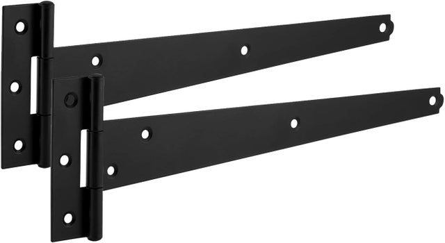 （150mm）en T Japonais,Lot de 2 Noir Charnières 150mmen T Japonais, Charnières en T en métal avec revêtement en poudre résistant aux intempéries et