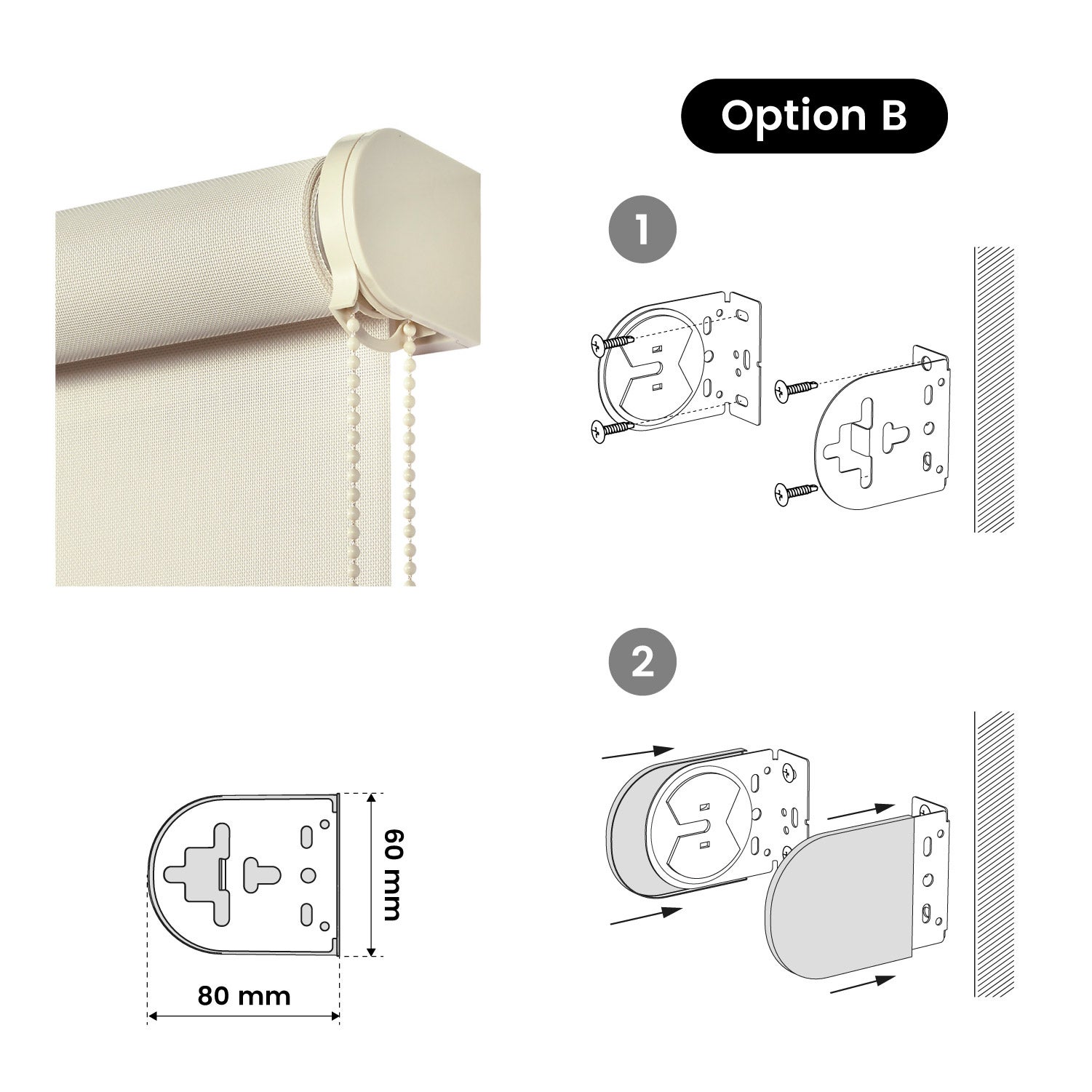 Estore rolo Screen Plus tubo 38 mm - proteção solar e térmica Bege 160x180 cm - 8