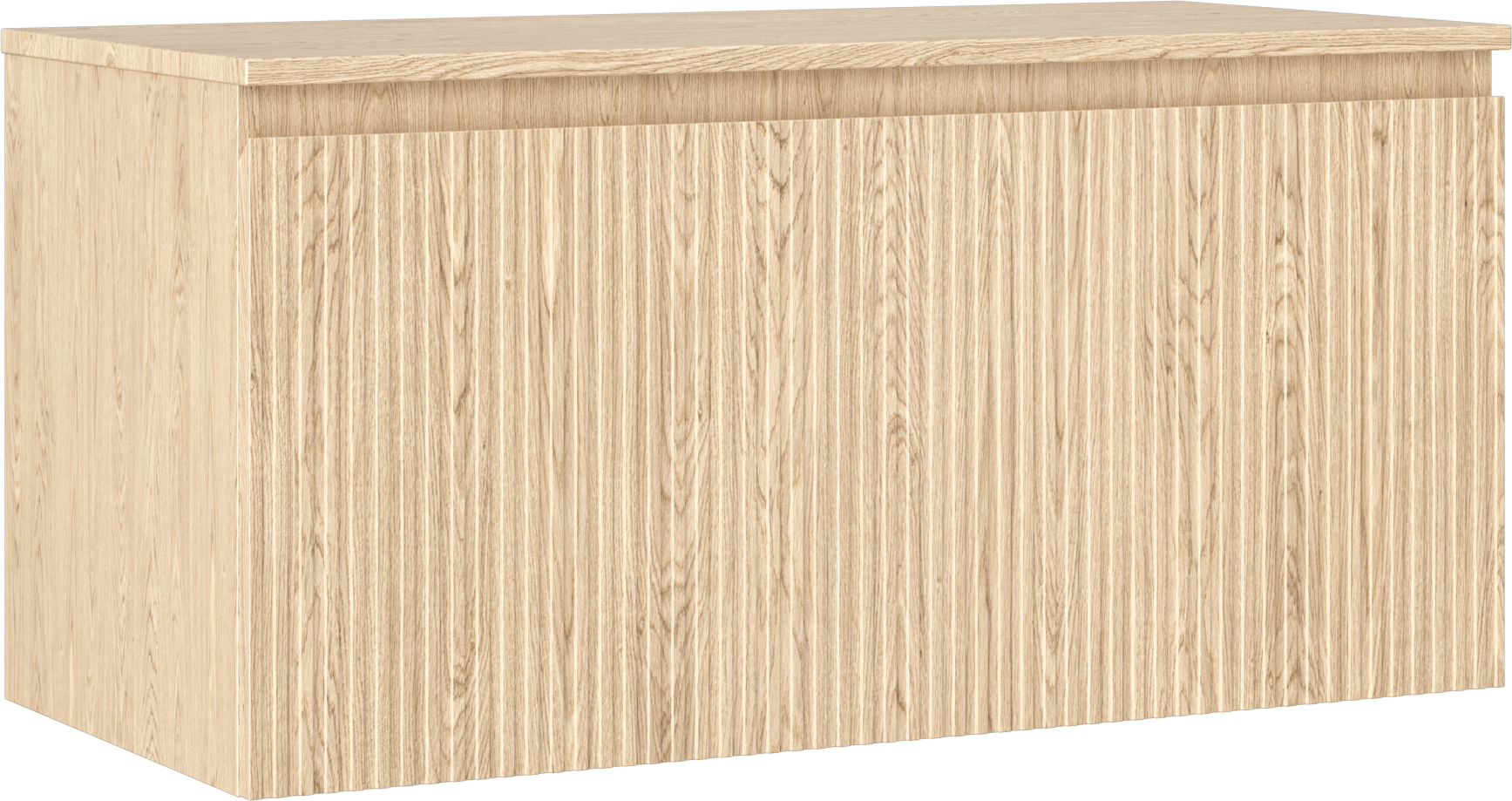Mexen Rivel szafka łazienkowa podumywalkowa 100 cm z blatem, 1 szuflada, ryflowana , dąb - 91A20-10047-1-BFC81