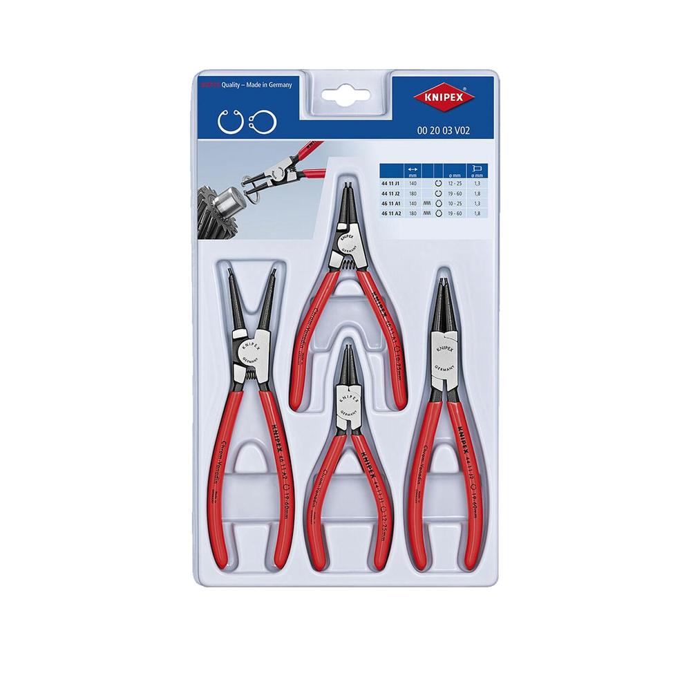Szczypce do pierścieni Knipex 4 części pierścienie 10-60 mm stal chromowo-wanadowa
