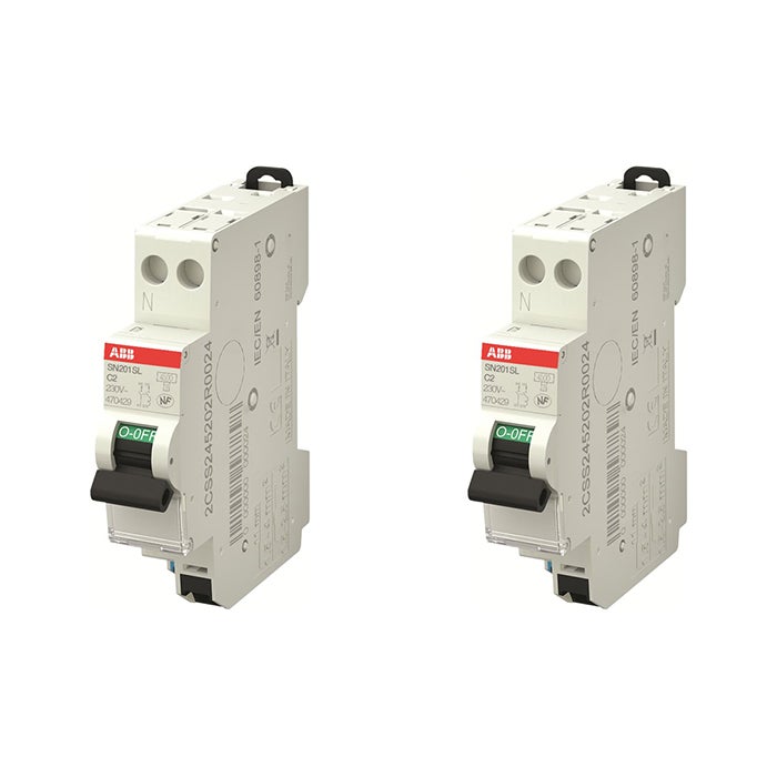 Lot De 2 Disjoncteurs ABB 16A Courbe C 230V - Réf. SN201L - Occasion Fonctionnels