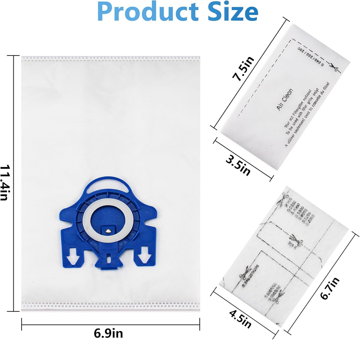 12 sztuk worków wymiennych 3D Airclean do odkurzacza Miele GN – kompatybilnych z Miele Classic C1 Complete C1 C2 C3 S2 S5 S8 S400 Series - 7