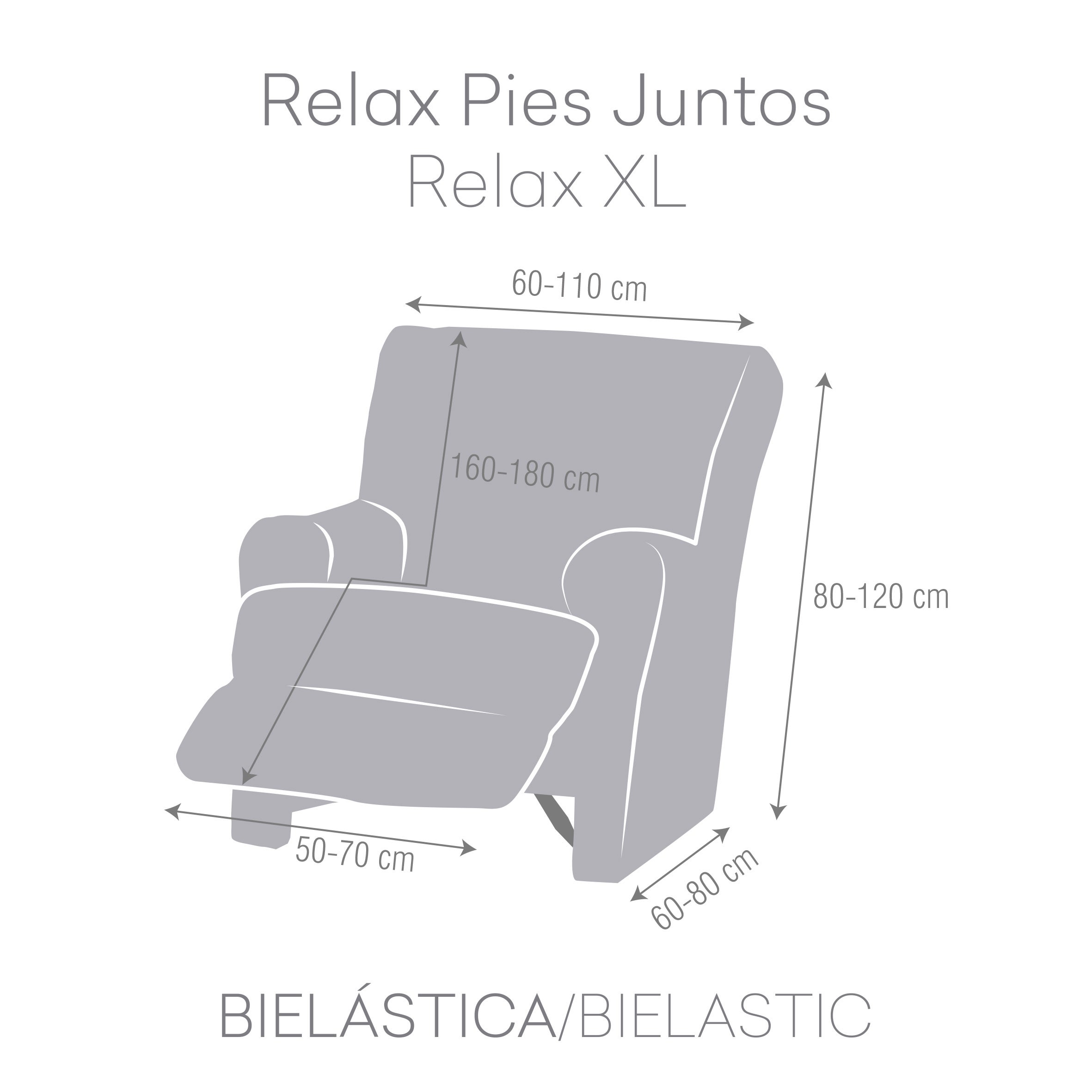 Copripoltrona Jaz relax XL bielastico grigio 60 - 110 cm - 4