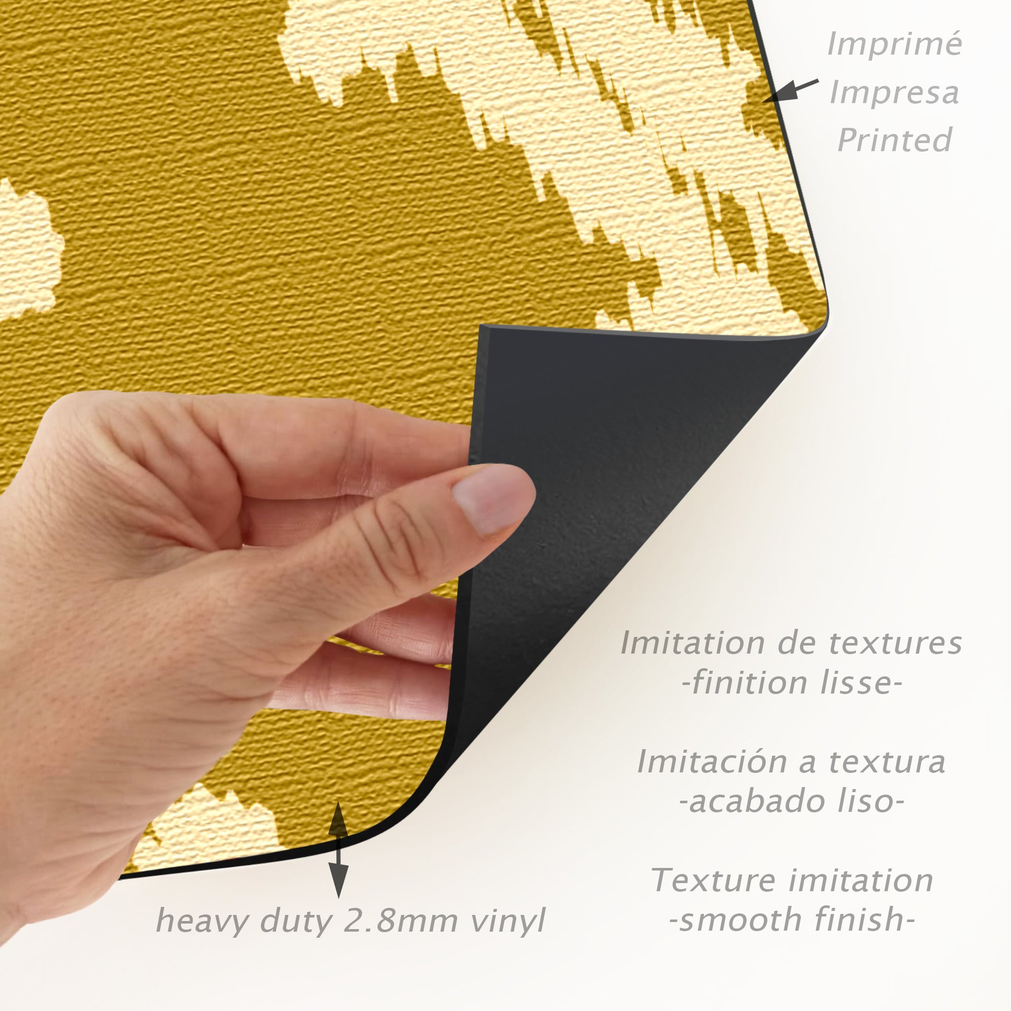 Tapis PVC Intérieur/Extérieur Mallorca Tournesol 160x240 cm - Vinyle imprimé antidérapant, lavable et résistant pour terrasse et maison - 5