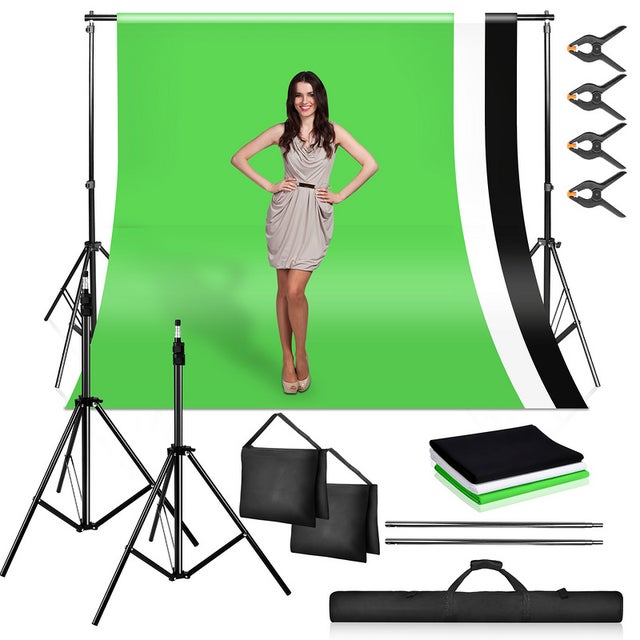 EMART Banner Stand 3 x 3 m, Support de Fond Photo Réglables, Supports