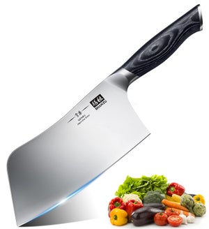 DRAGON RIOT Coltello da Mannaia Giapponese, Coltello da Cucina Professionale, Coltello da Carne