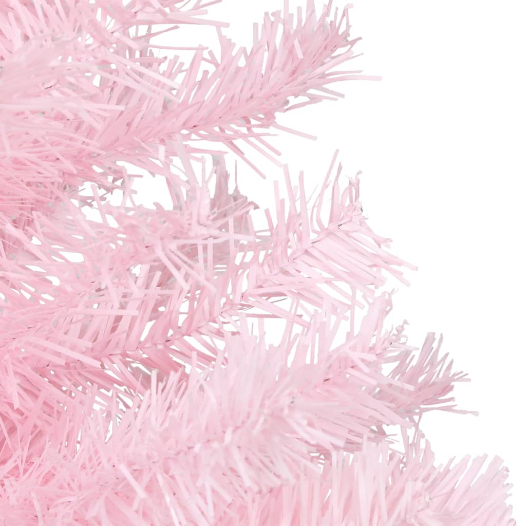 Maison Exclusive - Albero di Natale Artificiale Sottile con Base Rosa 150 cm PVC - 3