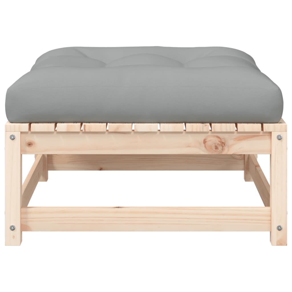 Maison Exclusive - Poggiapiedi da Giardino con Cuscini 2 pz Legno Massello di Pino - 7