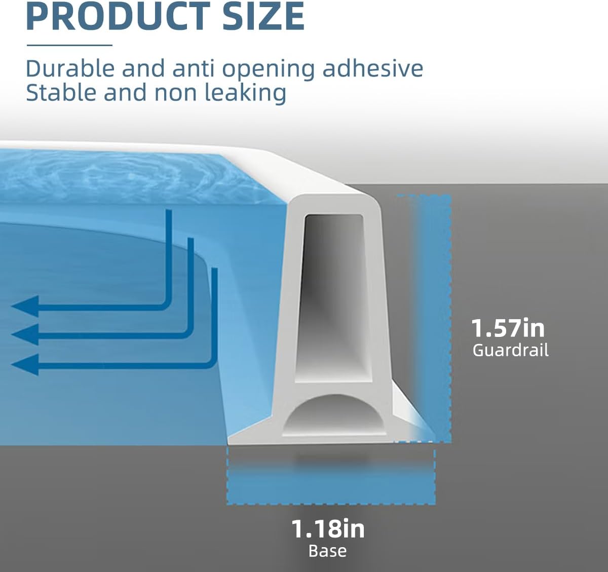 Barrière D'eau / Joint En Silicone Pour Receveur De Douche - Anti-éclaboussures - Neuf