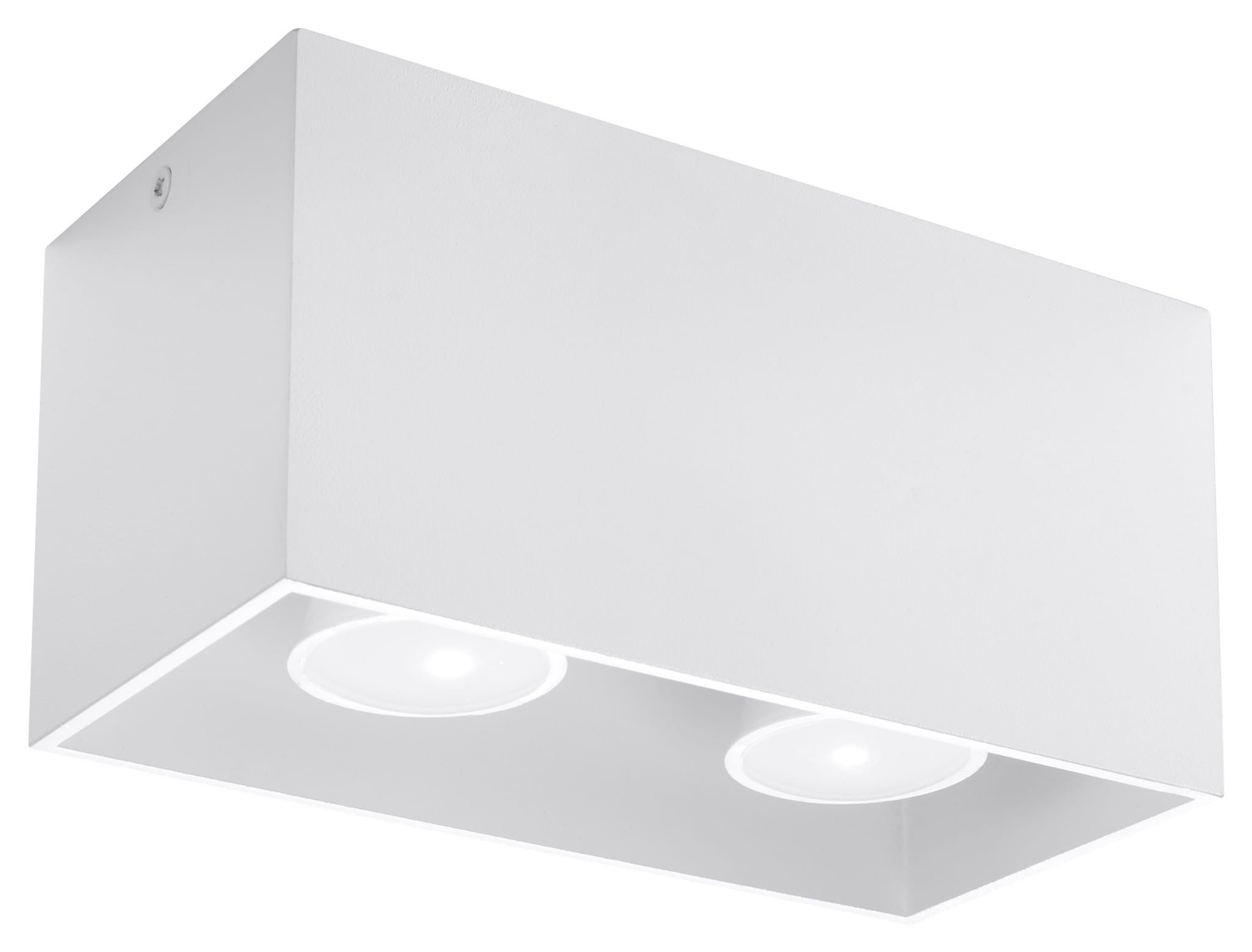 Reflektor sufitowy spot natynkowy Quad prostokątny biały 2xGU10x40W wym: 20 x 10 cm metal Sollux Lighting