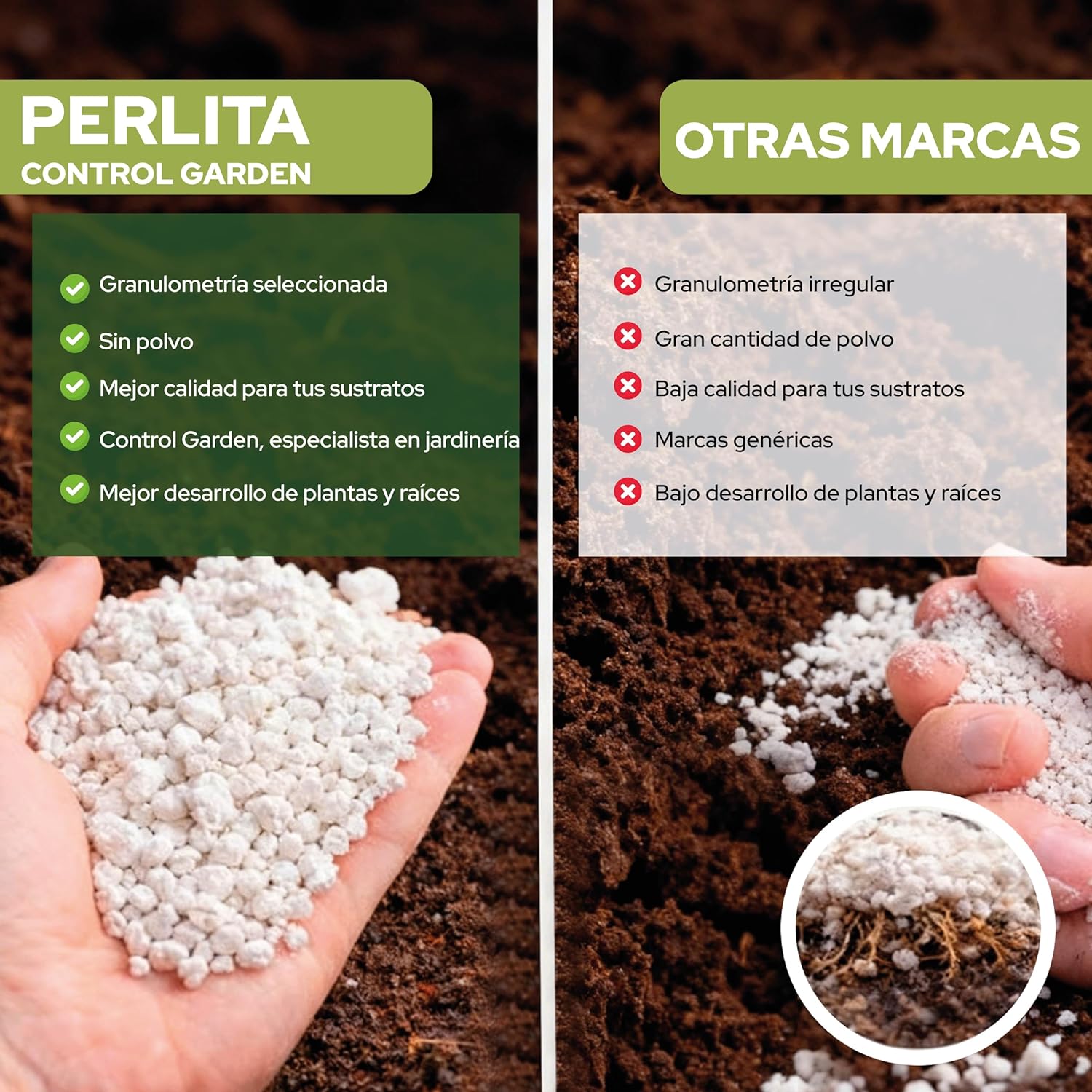 CONTROL GARDEN Perlita 20L | Tierra para Plantas y Cultivos Interior y Exterio | Sustrato Natural para Semillas | Fabricado en España - 3
