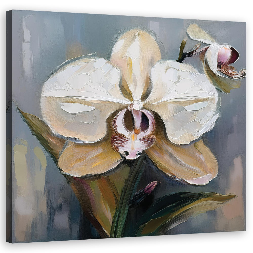Obraz na płótnie, Malowany Kwiat Orchidei 60x60