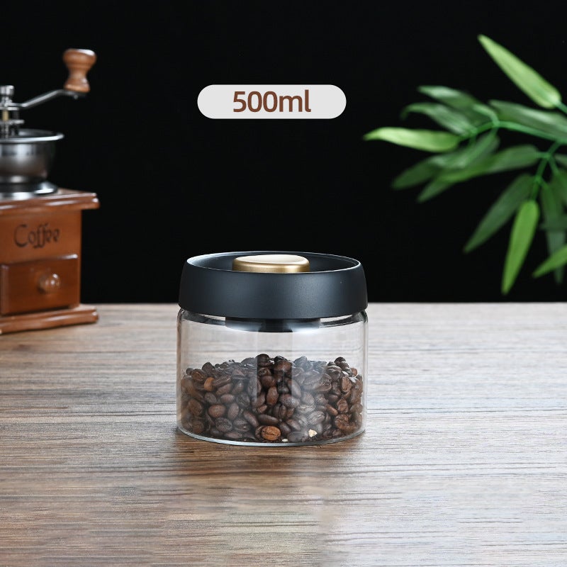 Słoik do przechowywania próżniowego — 500 ml, 900 ml, 1200 ml, 1800 ml — Do ziaren kawy, przekąsek i płatków śniadaniowych (500 ml)