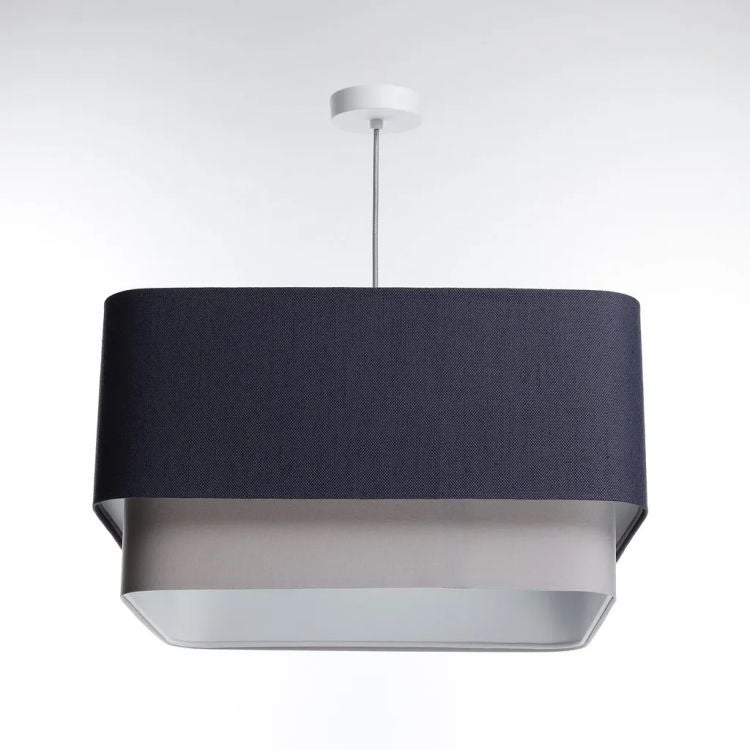 Lampa wisząca KWADRO DUO 008 51x47cm granatowa/szara