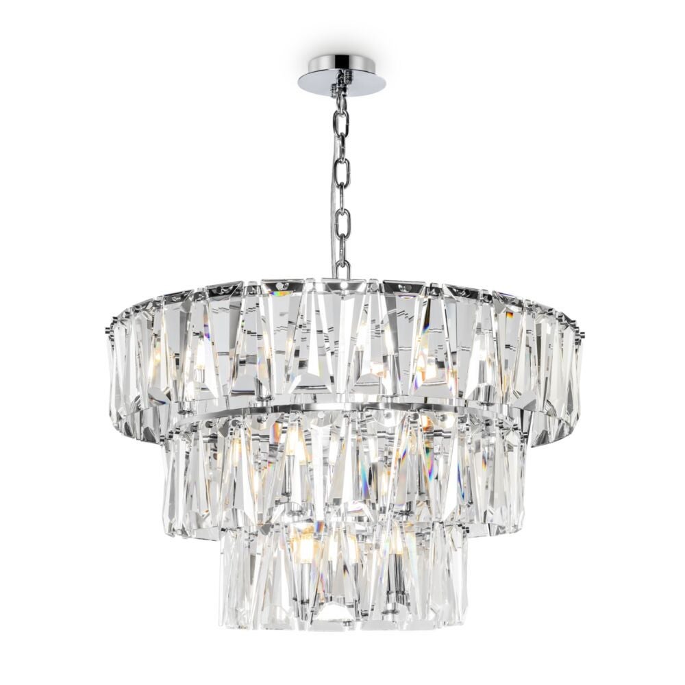 Lampa wisząca Puntes chromowana transparentna 18xE14x40W kryształowy wym: 93 x 77 x 77 cm kryształ Maytoni