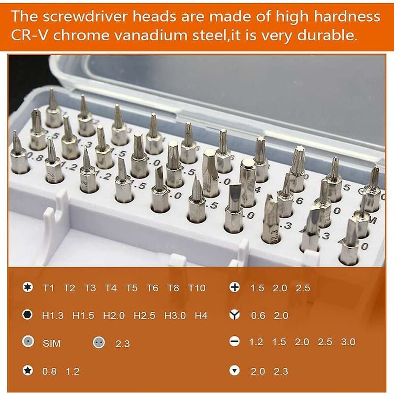 Tournevis Précision Kit,32-in-1 Mini Kit de Tournevis Clés Allen Outils de Réparation pour iphone Portable Laptop Montre Bijoux Jouets Lunettes - 2