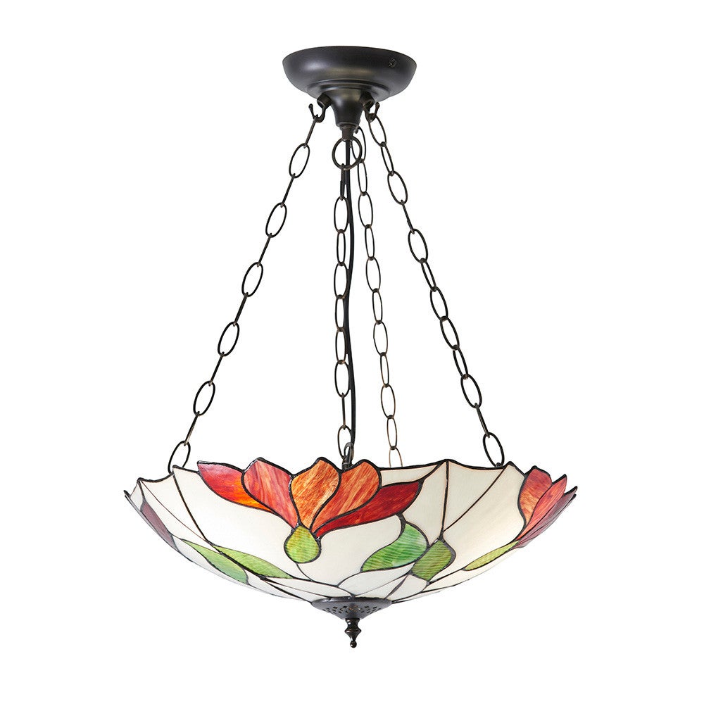 Lampa sufitowa kwiaty BOTANICA brązowa 3xE27x40W szkło wym:100x45x45cm IP20 Tiffany