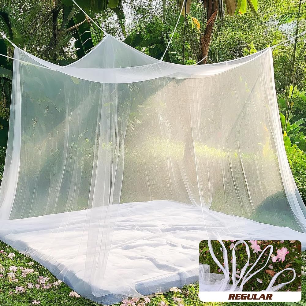 Moustiquaire lit 200x200x220,Moustiquaire lit 2 Places,Moustiquaire Rectangulaire,Mailles Fines et durables - pour lamaison et Le Camping - 7