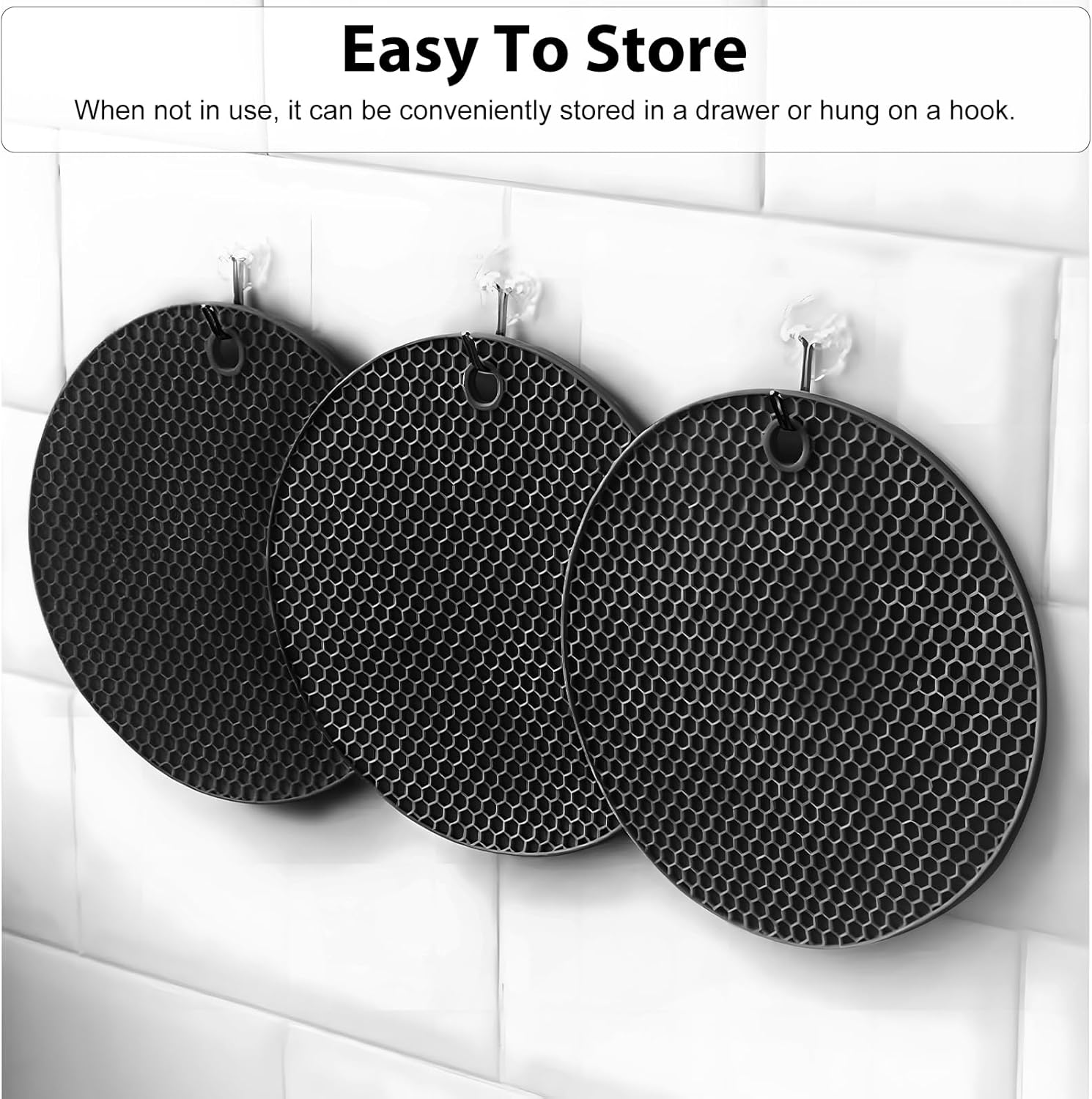 4PCS Tapis de Silicone Antidérapant, Extra Durables et Résistants à la Chaleur pour Casseroles, Poêles et Pots, Protection de Surface pour Cuisine - 6
