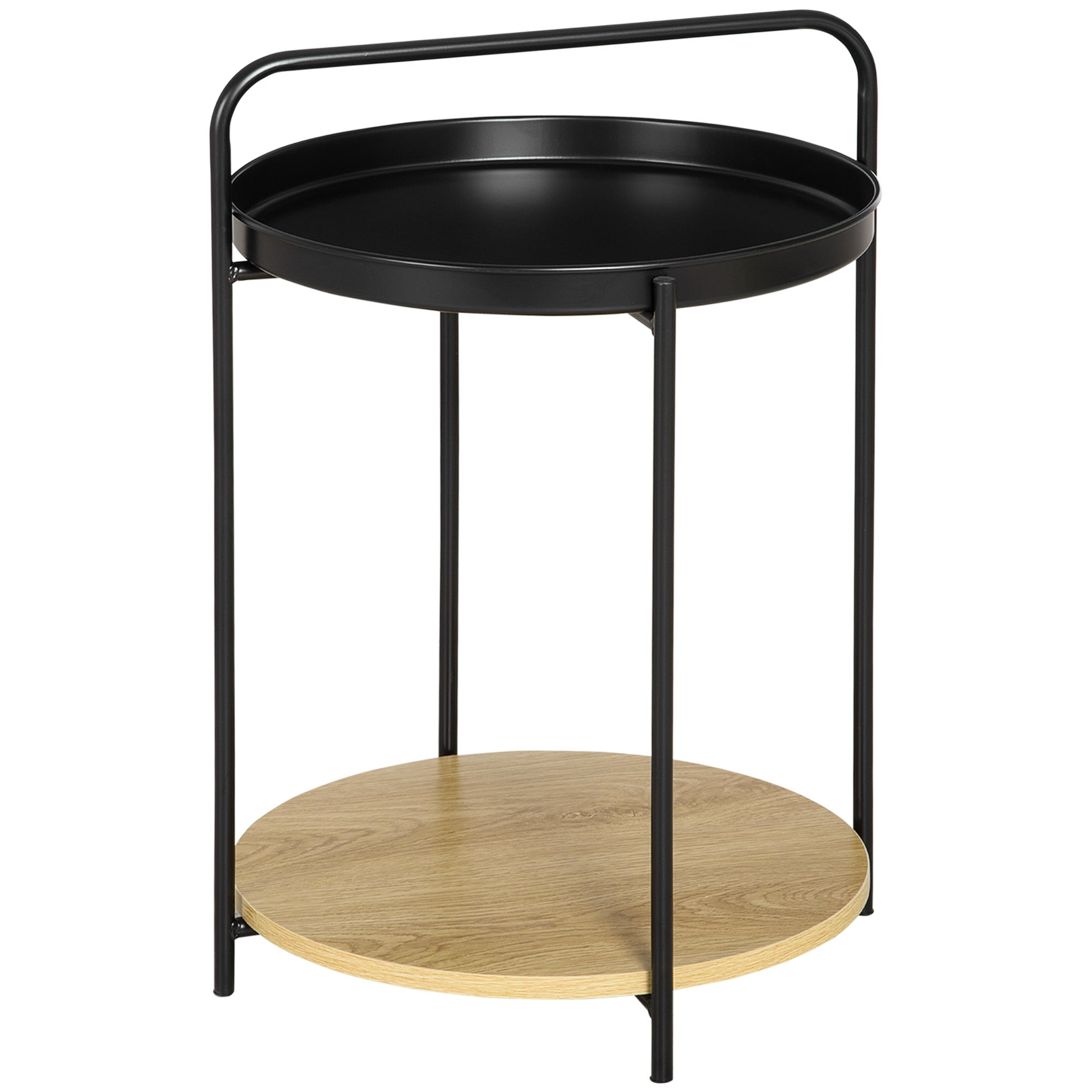 Table D’appoint Ronde Avec Plateau Verre Trempé – 45 X 42 Cm – Acier Noir – Pour Salon, Chambre, Bureau – Marque En.casa - 13