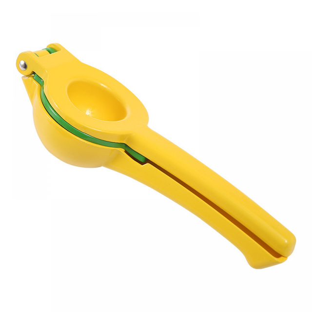 Wyciskarka do cytrusów 2 w 1, ręczna, metalowa, wyciska każdą kroplę, ergonomiczna, łatwa w użyciu, żółta