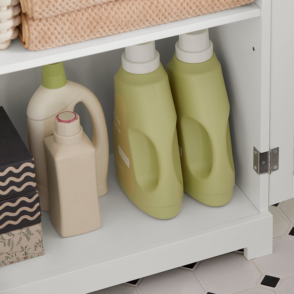 Mueble Columna de baño Armario para baño con 5 Estantes Estanterías de baño Blanco Medidas: 60x30x160cm BZR44-W SoBuy ES - 5