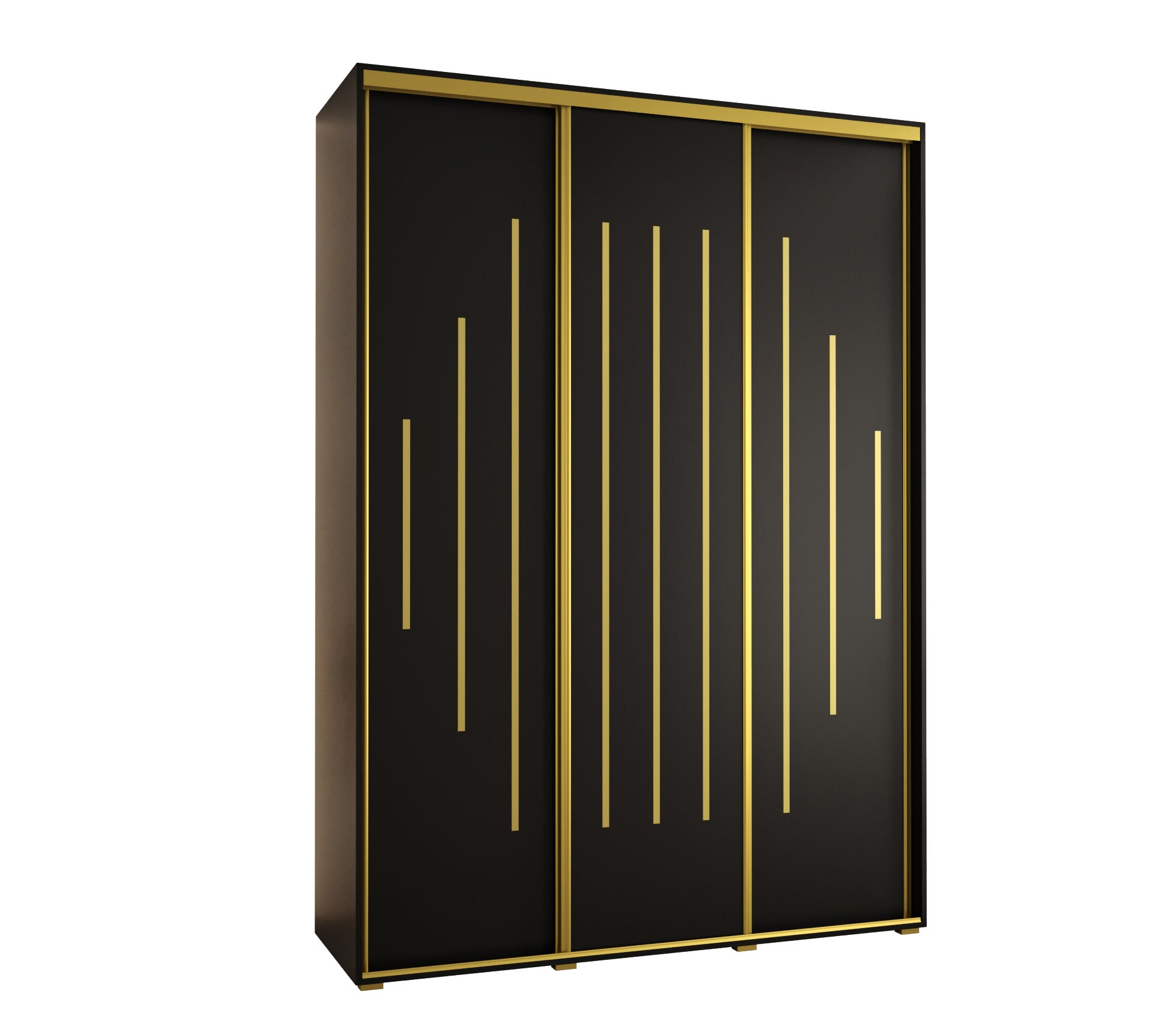 Szafa przesuwna wysoka Davos 12 170 x 45 x 235,2 cm czarny + czarny + u. złoty - Abiks Meble