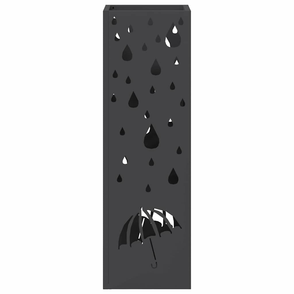 Porte-parapluies noir 15,5 x 15,5 x 49 cm en acier - 4