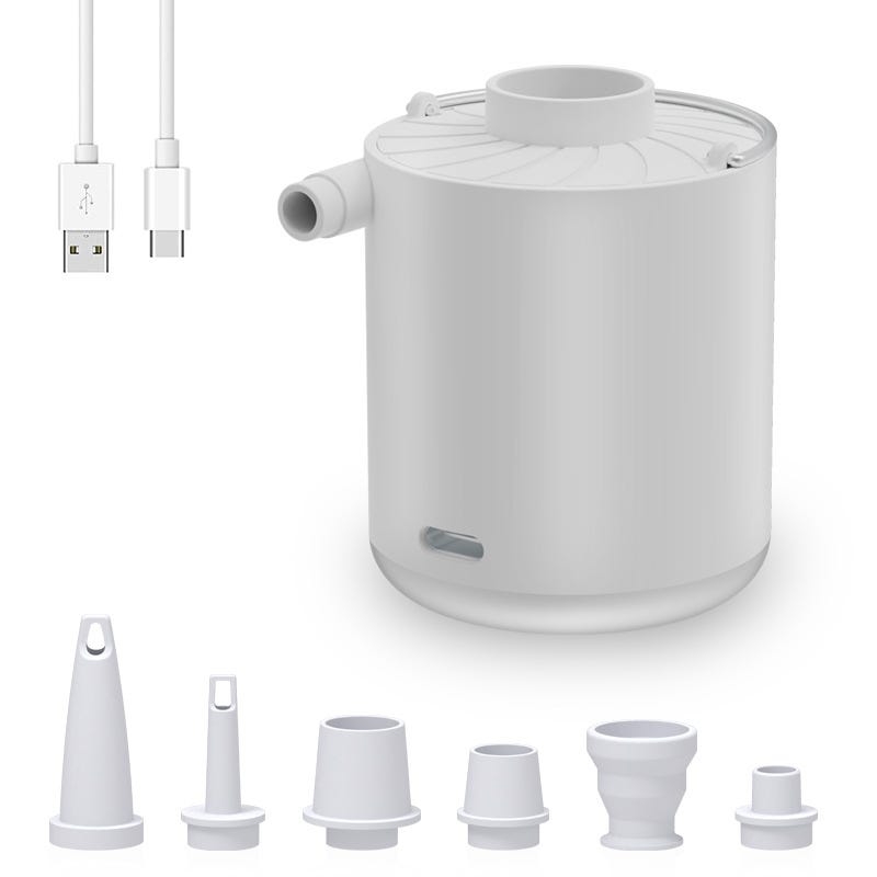 Gonfleur Électrique Rechargeable, Pompe à air Portable avec Lumière LED Gonfleur Électrique Rechargeable, Pompe à air Portable avec Lumière LED