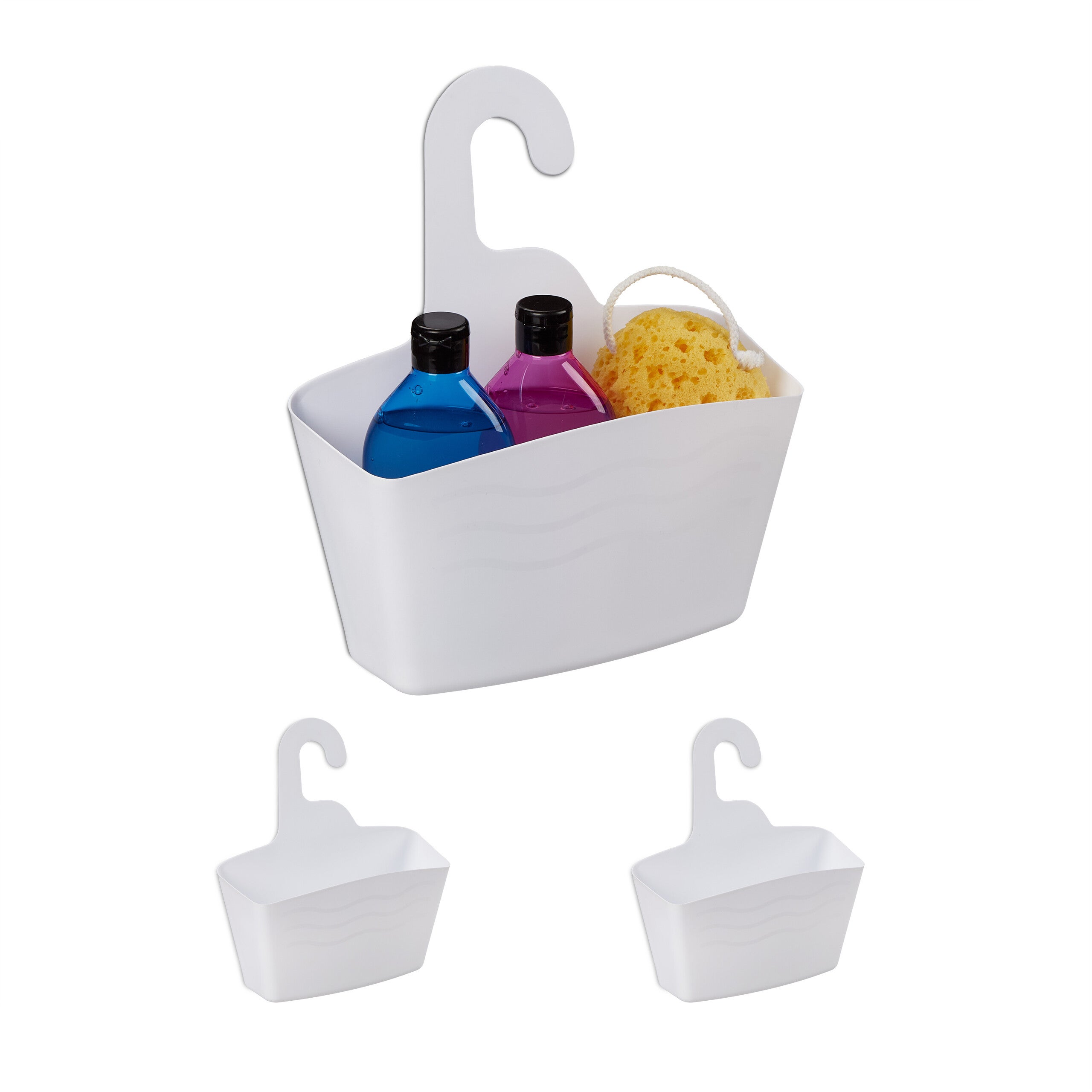 Cestino portaoggetti da doccia in plastica con manico, organizer portatile per bagno, dispensa, cucina, dormitorio universitario (verde), ZZg749 (verde, taglia unica