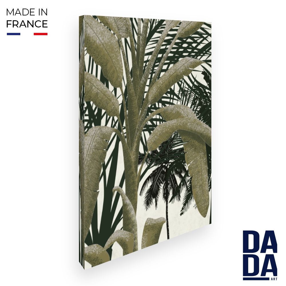 Toile XXL Muralo 150x100 Cm - Feuilles Tropicales Et Fougère 3D - Décoration Nature