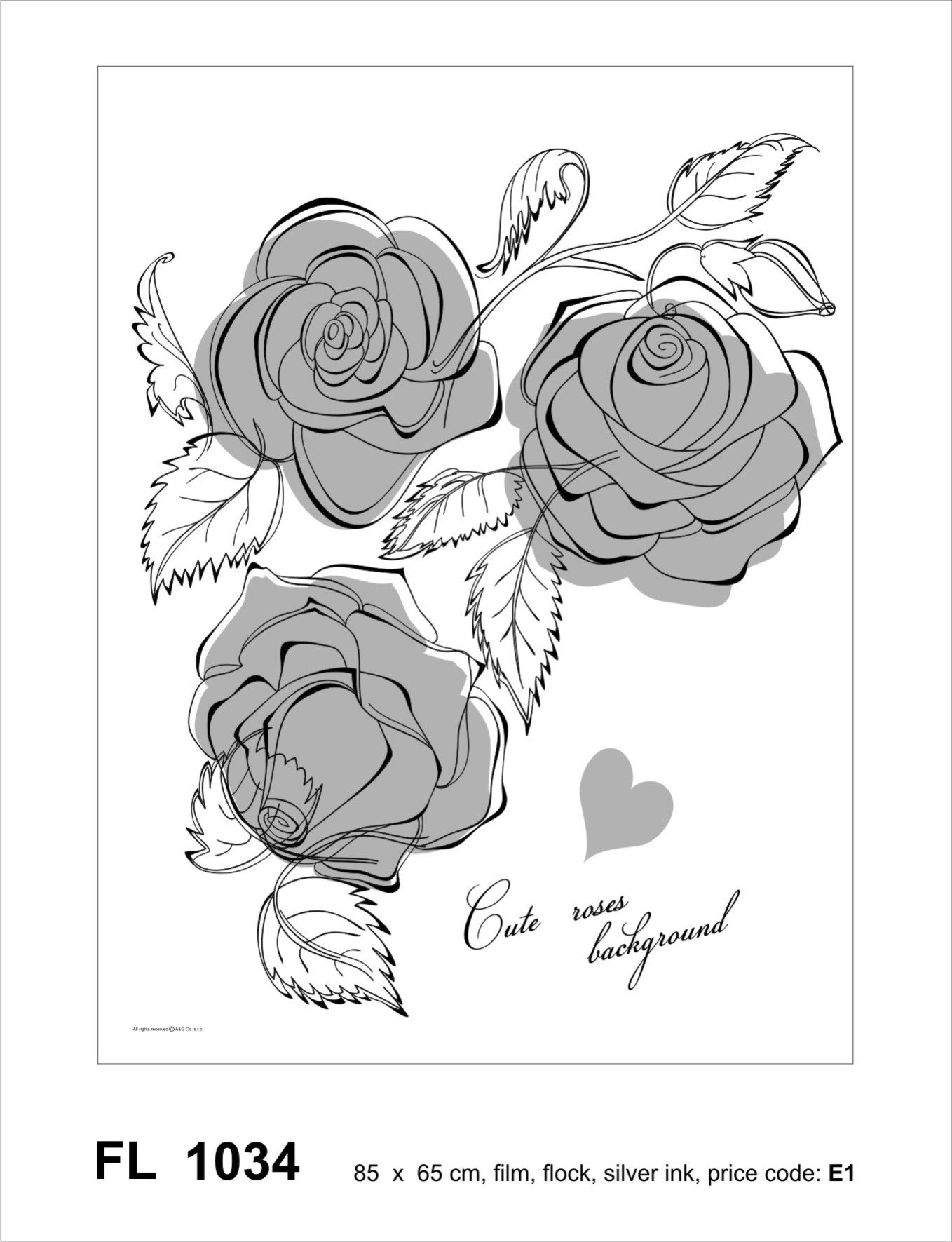 Mural decorativo autoadhesivo flores gris y blanco - 85 x 65 cm - sanders & sanders