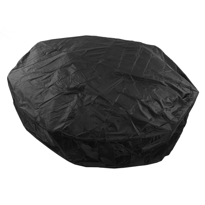Housse ronde pour mobilier de jardin et baignoire balnéo 190 cm, taffetas polyester argenté imperméable, 210 x 30 cm noire - 7