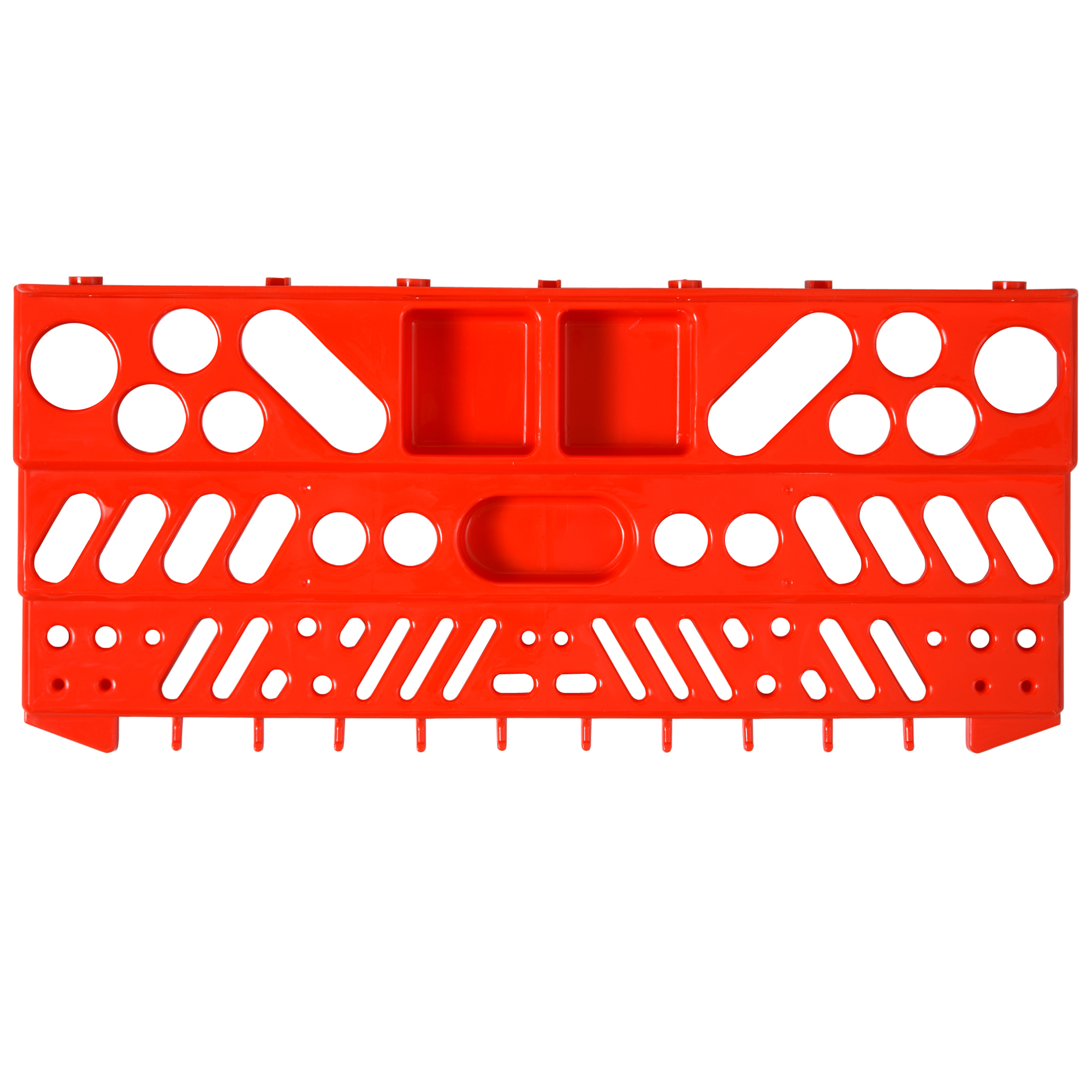 Panneau mural porte-outils , ensemble de 54 porte-outils pour atelier, bacs de rangement, crochets, PP, gris et rouge, 95,5 x 23 x 53,5 cm - 9