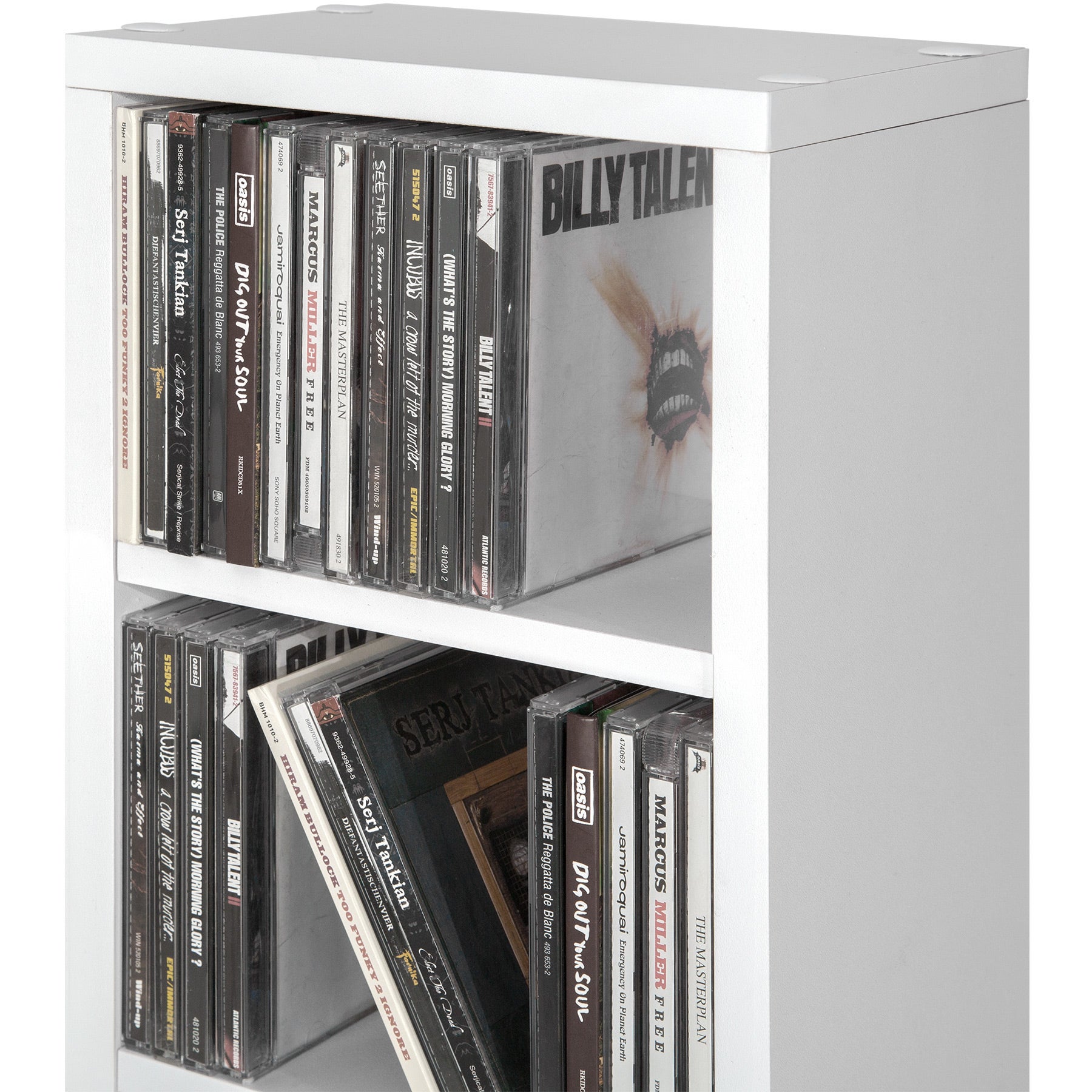 Prateleira para DVDs e CDs em MDF com 6 prateleiras removíveis e ajustáveis ​​em altura, 90x21x20 cm, branca, TECTAKE - 4