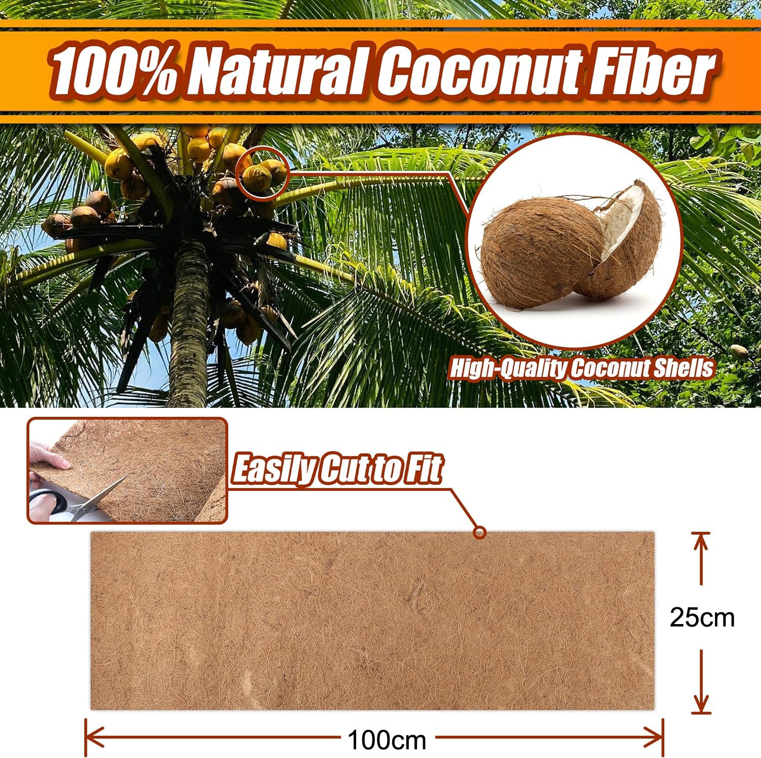 Coco Dower Rouleau pour Paniers à suspendre Jardin Patio Patio Planteur de fleur Pot de noix de