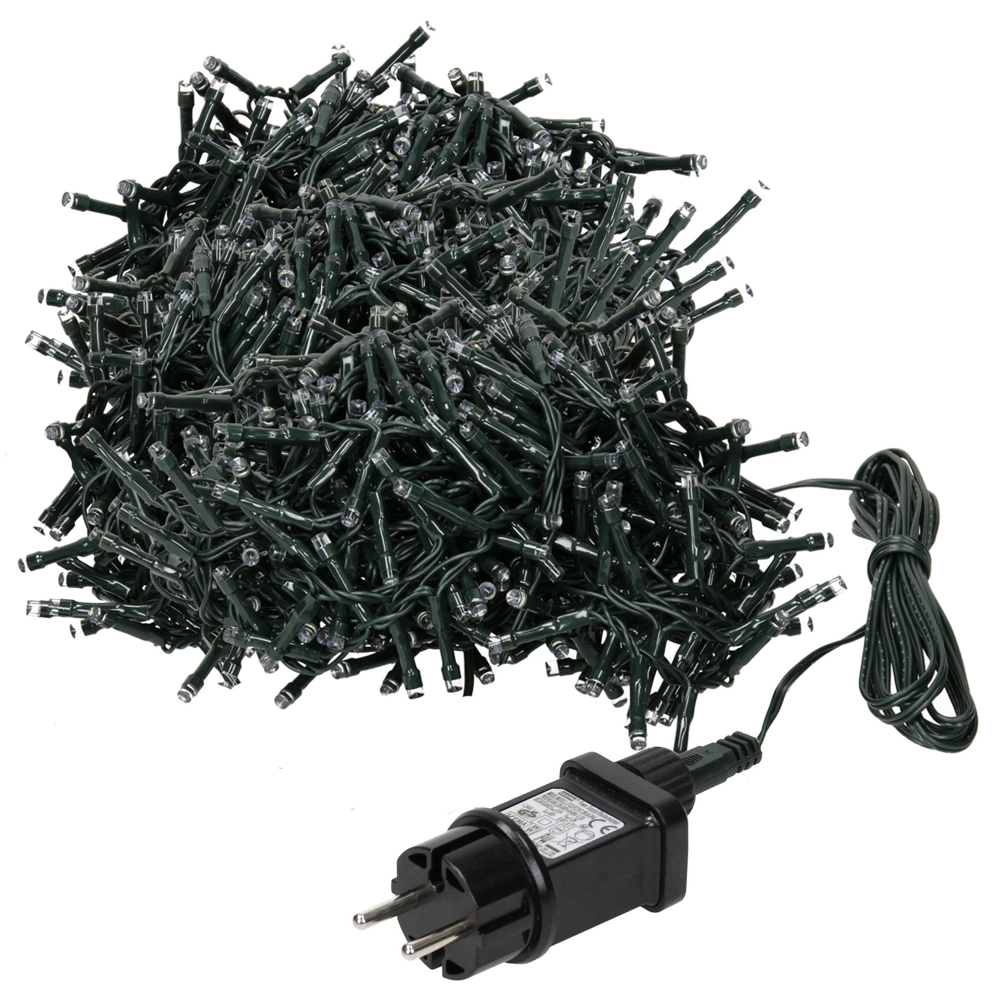 ECD Germany Lancuch swietlny klastrowy LED cieply bialy 1200 LED 24m z 8 programami, IP44, do wewnatrz i na zewnatrz, choinka Boze Narodzenie