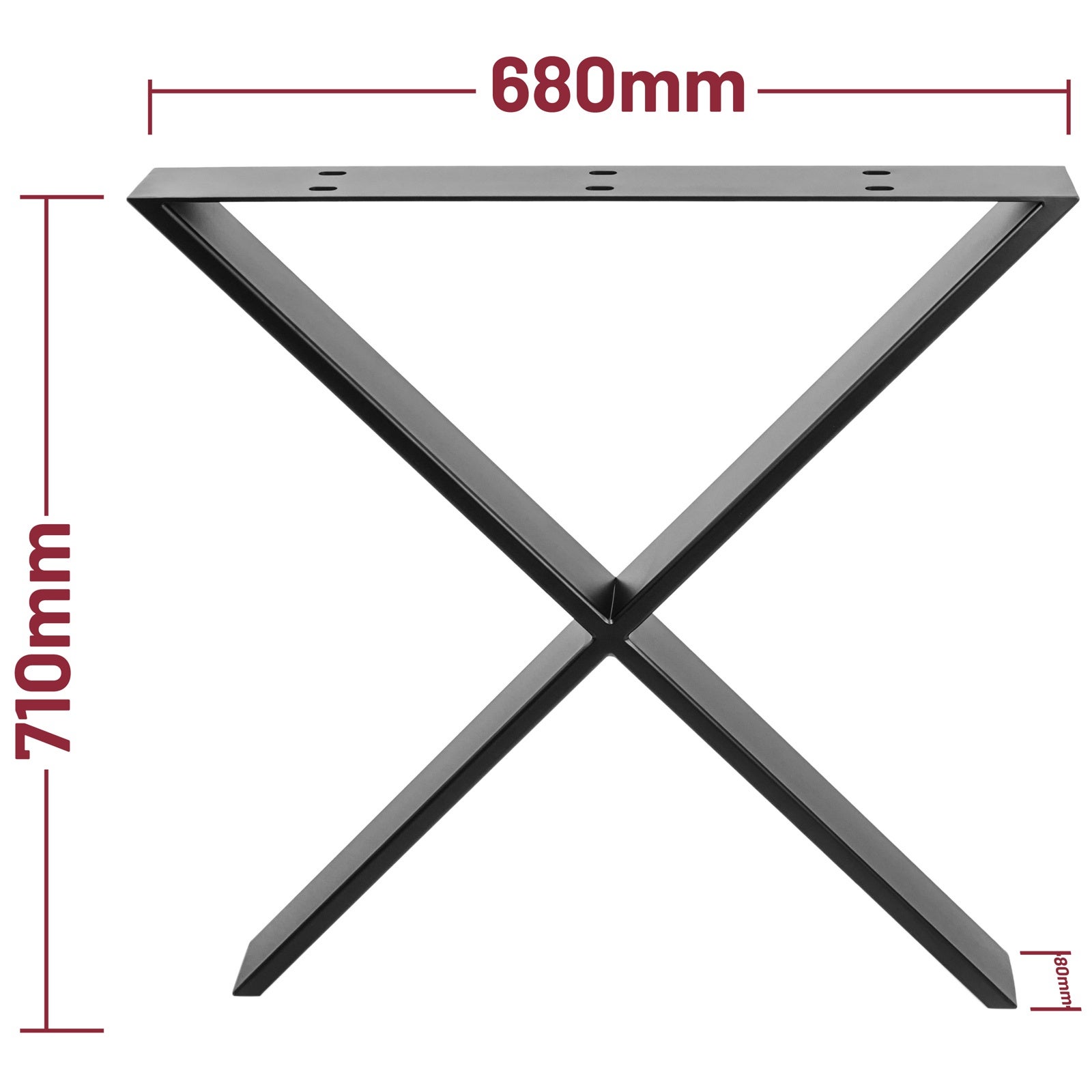 Lot de 2 pieds de table noirs - 4