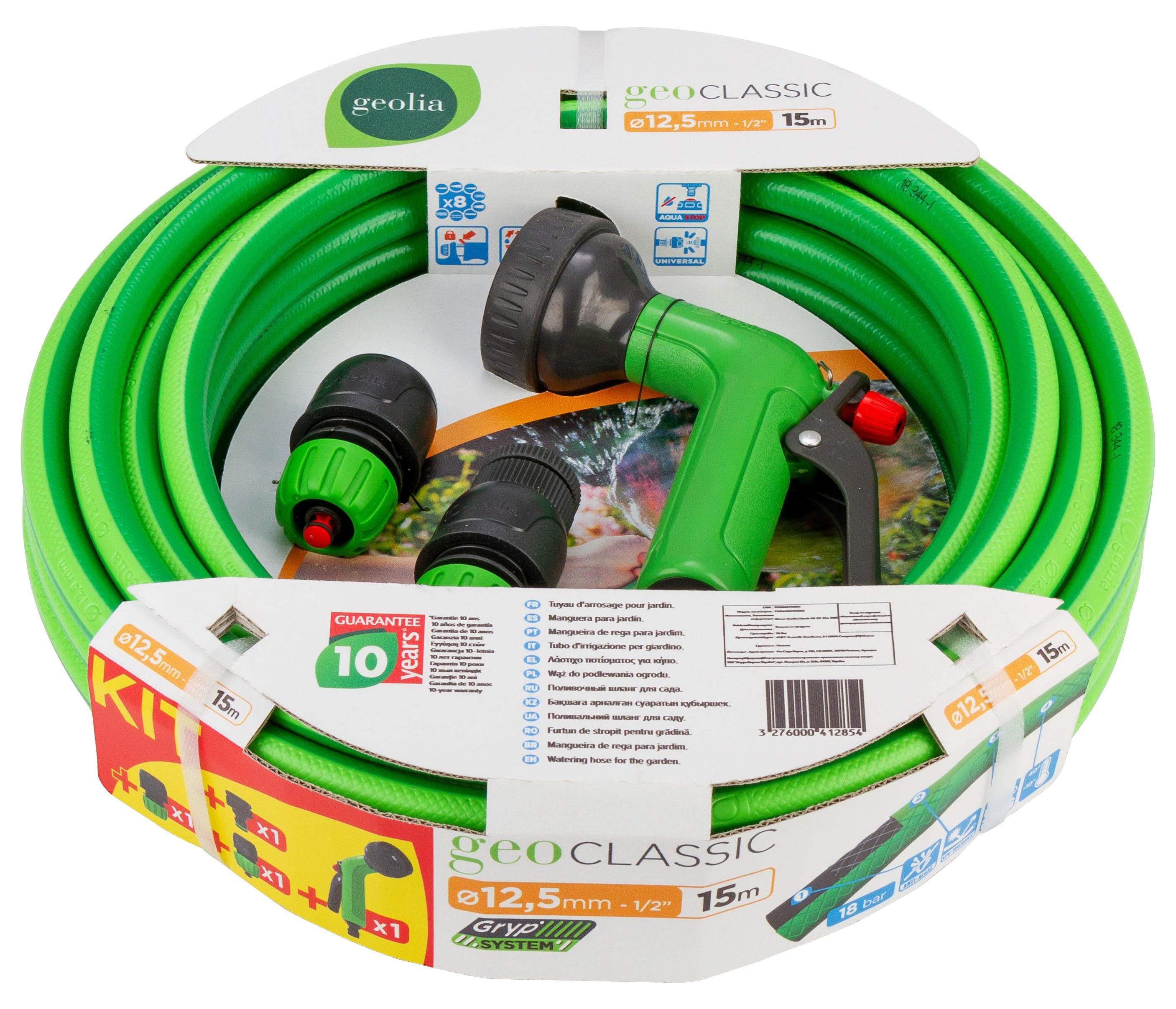 Wąż wyposażony GEOLIA Classic 12,5 mm de ø i 15 m długości