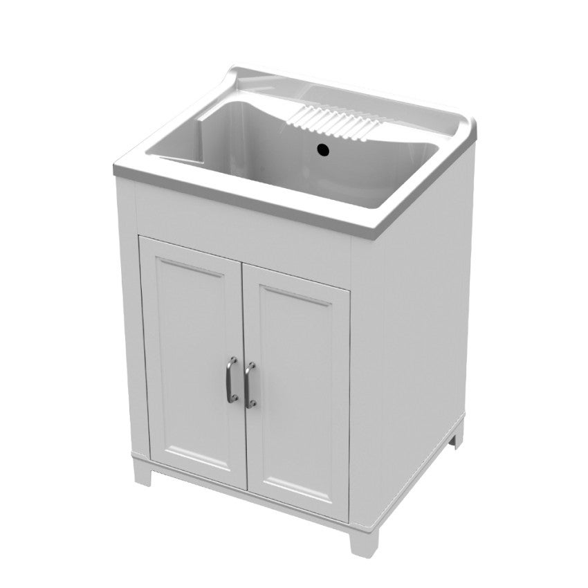 Bac à laver avec meuble en résine 60x50 pour intérieur et extérieur avec planche pour buanderie - 4