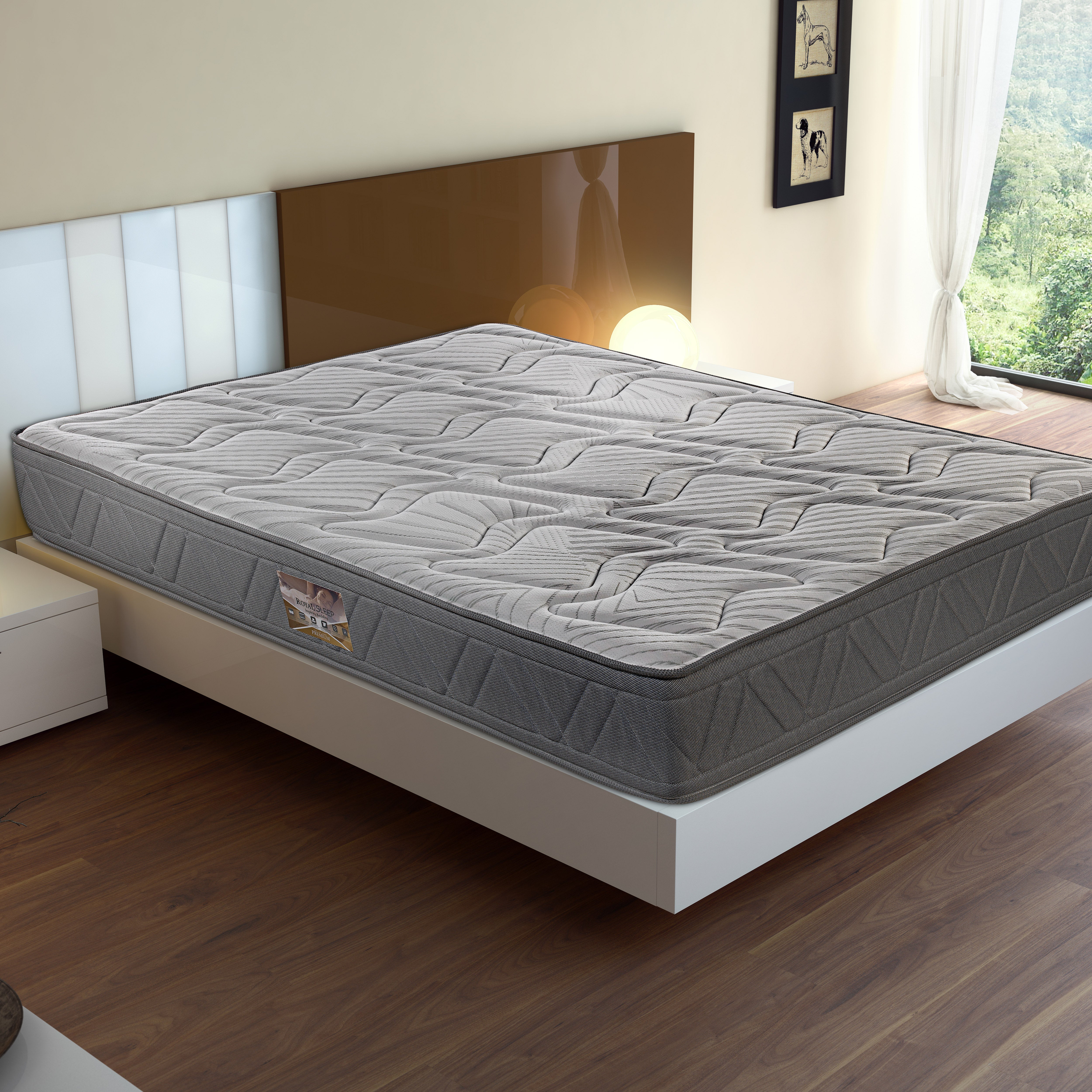 Colchón royal sleep ceramic prestige, muelles con viscoelástica, hilo carbono y biocerámico, confort hotel, 27 cm, confort alto, 90x200