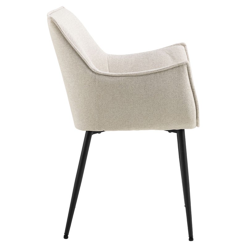 Bonita krzesło stołowe z podłokietnikami tkanina beżowa.