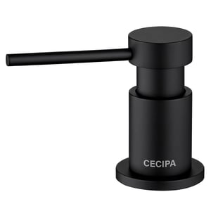 Cecipa max Distributeur de Savon avec Récipient de 300ML + Tuyau d'extension en Silicone de 1,25M - Distributeur de Savon pour Evier - Noir,EU Modèle