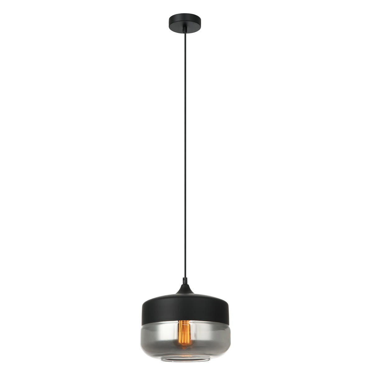 Lampa wisząca Molina czarna 1xE27x40W szkło wym:97x25x25cm IP20 Italux