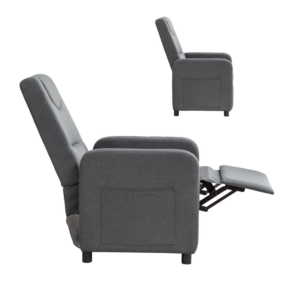 Fauteuil relax inclinable réglable｜Fauteuil polyvalent｜Repose-pieds intégré｜Tissu résistant｜Gris foncé moderne - 9