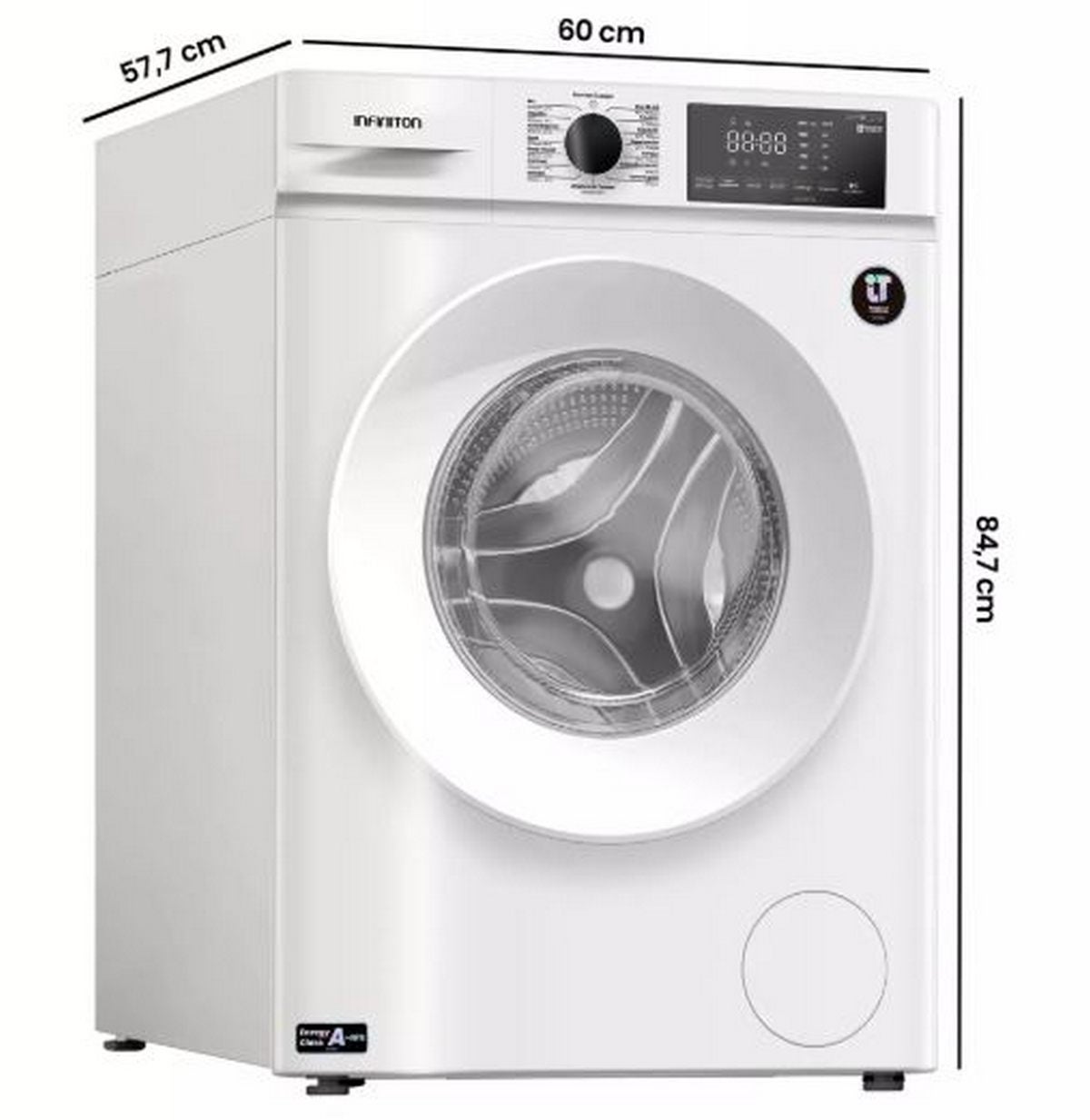 Máquina de Lavar Roupa de Carga Frontal Infiniton WM-F104AWH, 10 kg, 1400 rpm, 15 programas, Classe A, Branco - 5