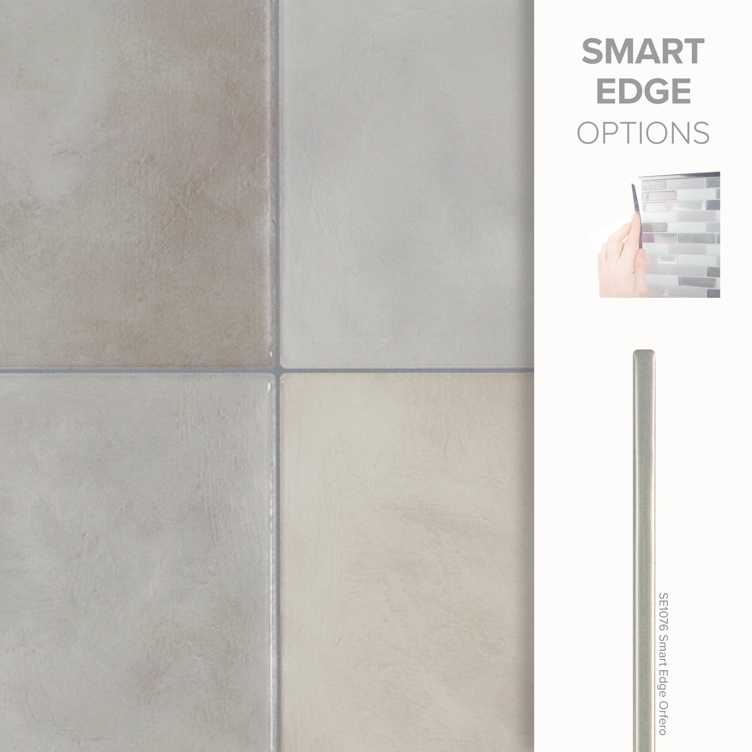 Carrelage adhésif mural x4, 22.86x22.86cm - Smart Tiles Zellige Fes sticker décoratif salle de bain & cuisine - 5