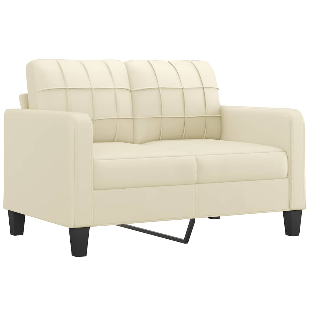 Sofá de 2 plazas | sofá de salón | sofá de descanso de cuero sintético color crema 120 cm cfw40838